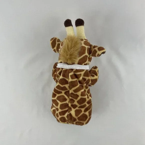 Restoration Hardware Giraffe Hand Puppet 10” Plush Soft Toy White Collar - Picture 3 of 6